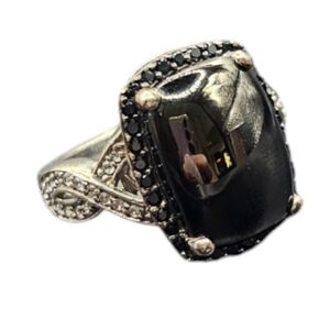 Shungite and Zircon Ring